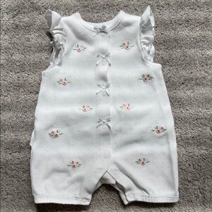 Little Me White Romper with Pink Accents